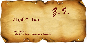 Zigó Ida névjegykártya
